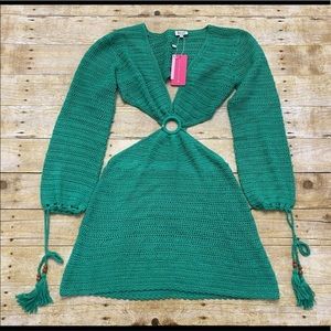 Green cut out dress